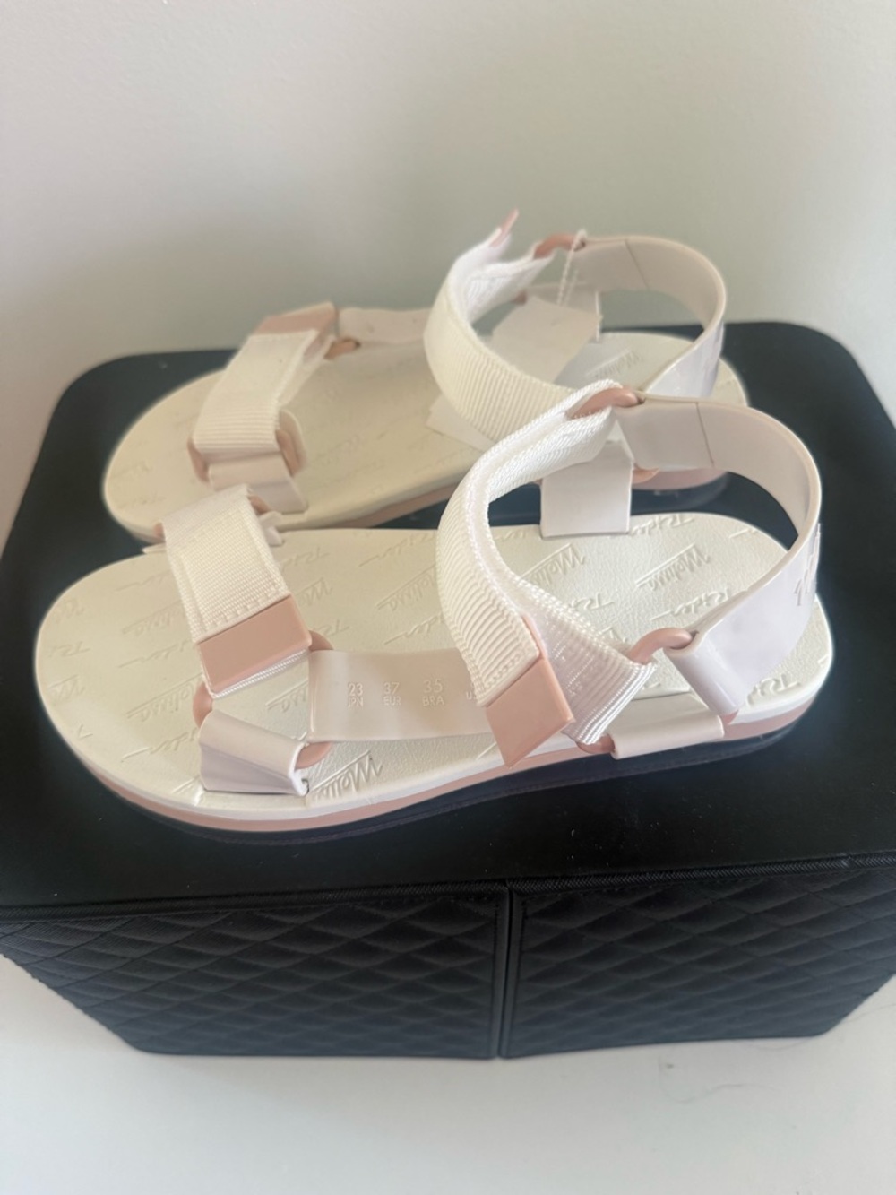 Melissa Women's Pale Pink Sport Sandals with Rose Gold Accents